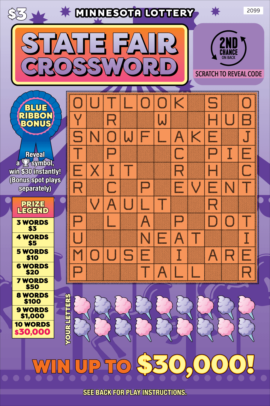 State Fair Crossword scratch-off ticket