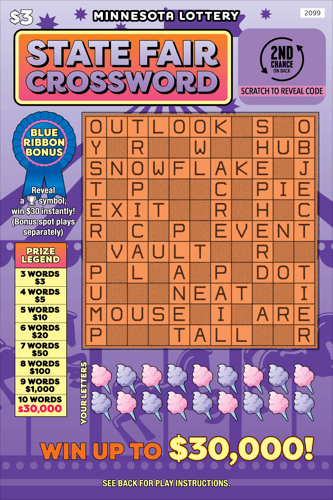 State Fair Crossword scratch-off ticket