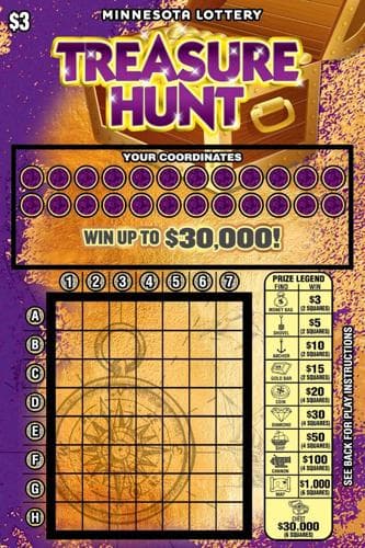 Treasure Hunt scratch-off ticket