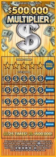 $500,000 Multiplier scratch-off ticket