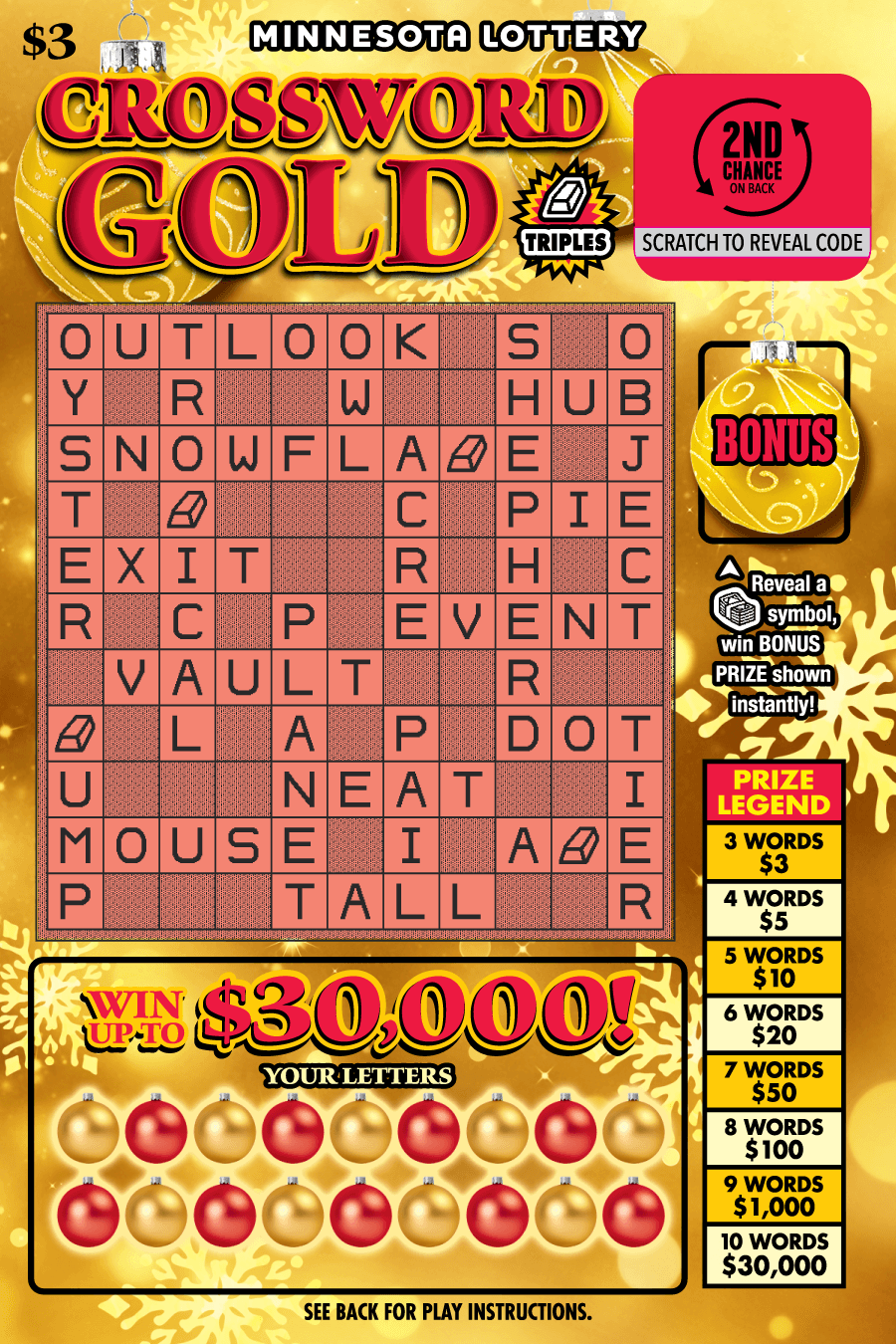 Crossword Gold scratch-off ticket