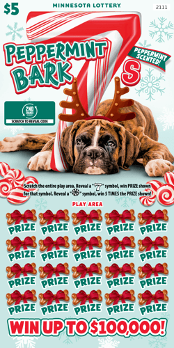 Peppermint Bark 7s scratch-off ticket