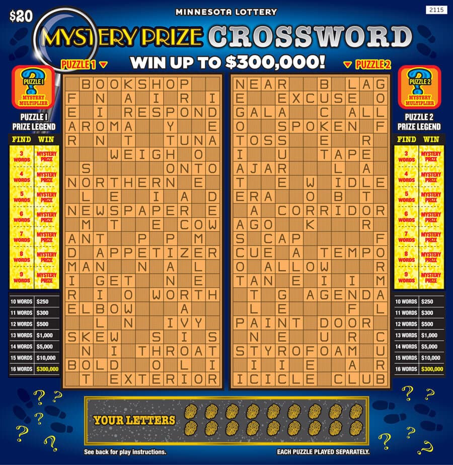 Mystery Prize Crossword scratch-off ticket