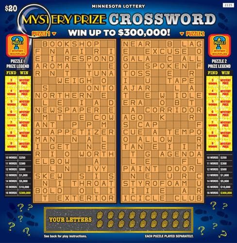 Mystery Prize Crossword scratch-off ticket