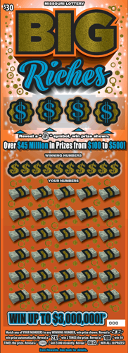 BIG RICHES scratch-off ticket