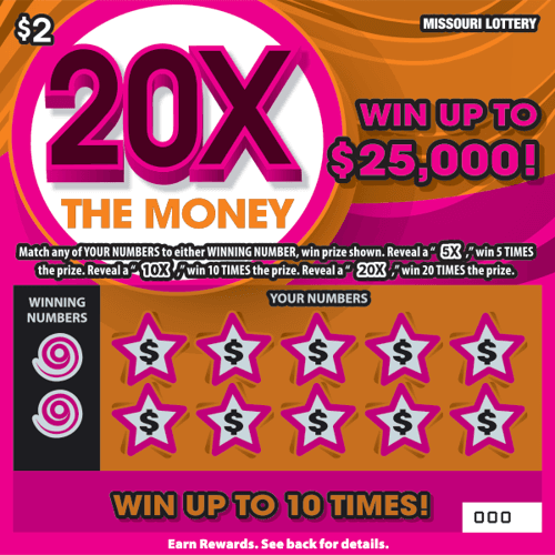 20X THE MONEY scratch-off ticket