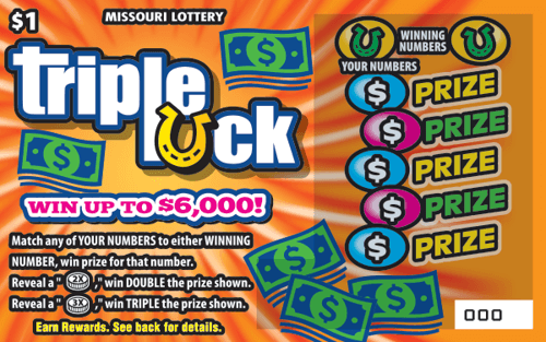 TRIPLE LUCK scratch-off ticket