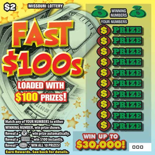 FAST $100S scratch-off ticket