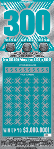 300X scratch-off ticket