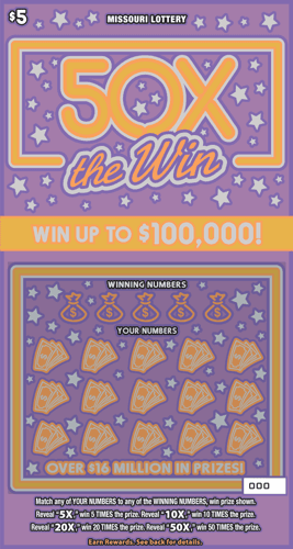 50X THE WIN scratch-off ticket