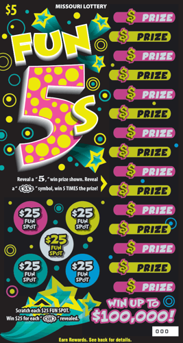 FUN 5S scratch-off ticket