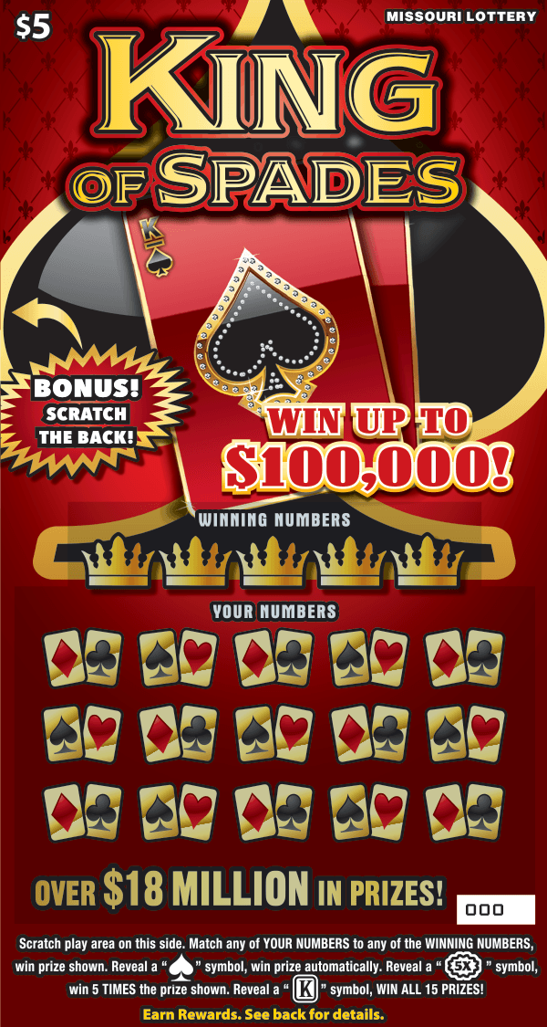 KING OF SPADES scratch-off ticket