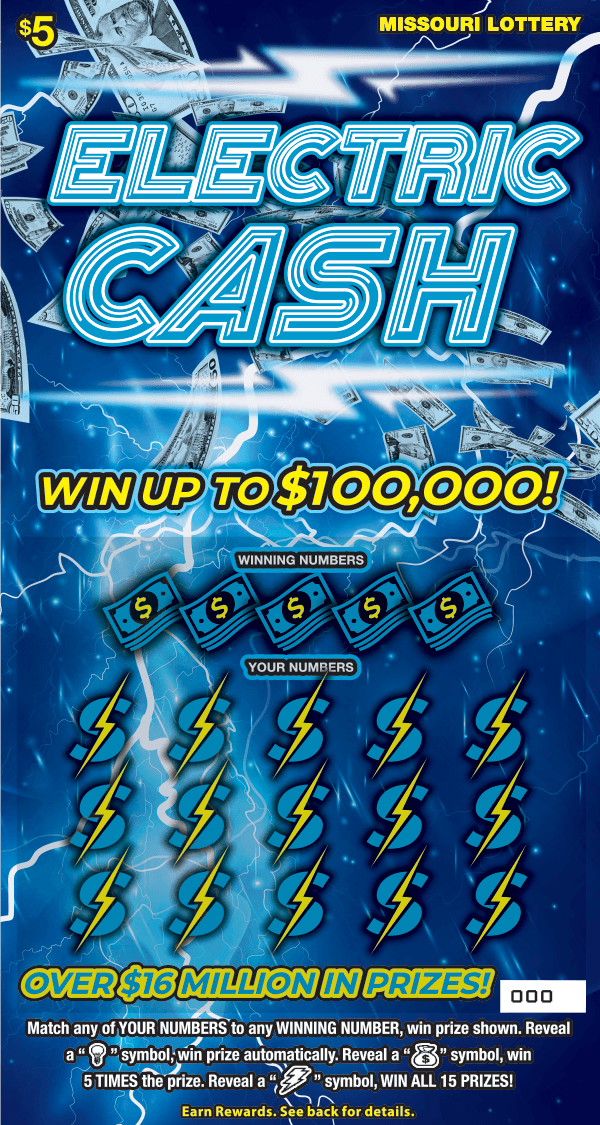 ELECTRIC CASH scratch-off ticket
