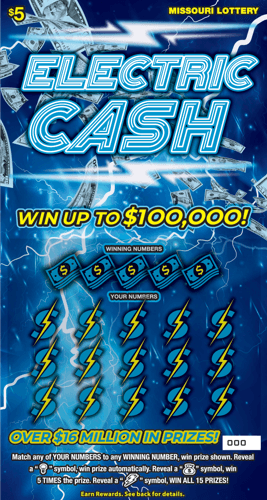 ELECTRIC CASH scratch-off ticket