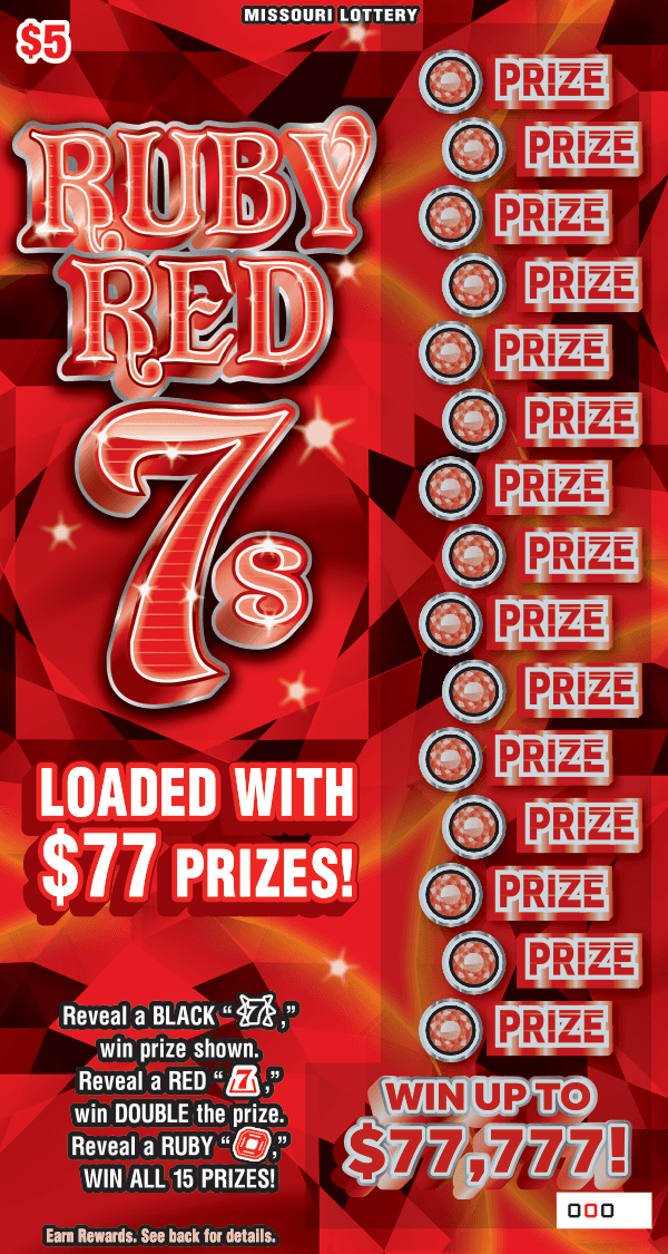 RUBY RED 7S scratch-off ticket