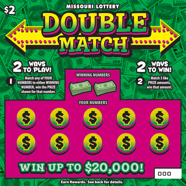 DOUBLE MATCH scratch-off ticket