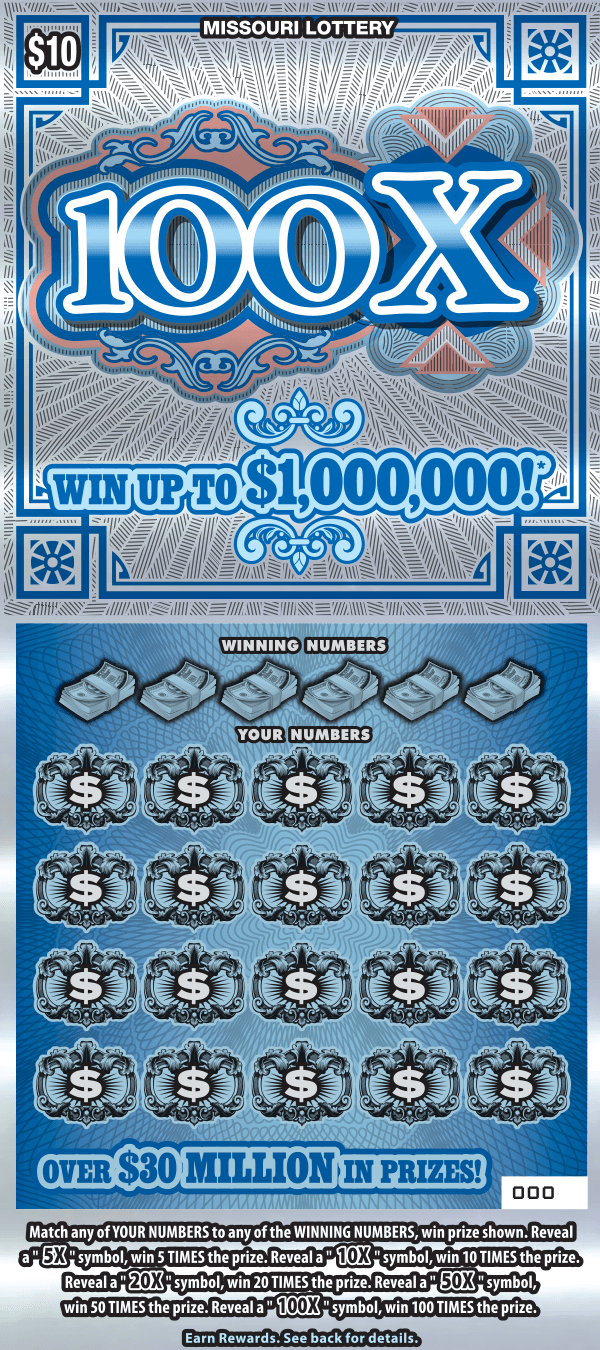 100X scratch-off ticket