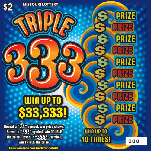 TRIPLE 333 scratch-off ticket