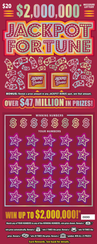 $2,000,000* JACKPOT FORTUNE scratch-off ticket
