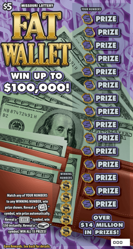 FAT WALLET scratch-off ticket