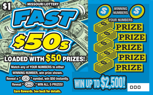 FAST $50S scratch-off ticket