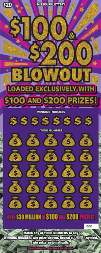 $100 & $200 BLOWOUT scratch-off ticket