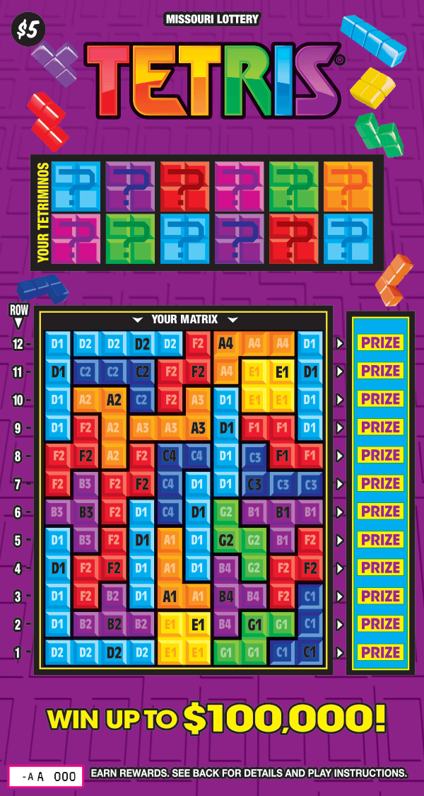 TETRIS scratch-off ticket