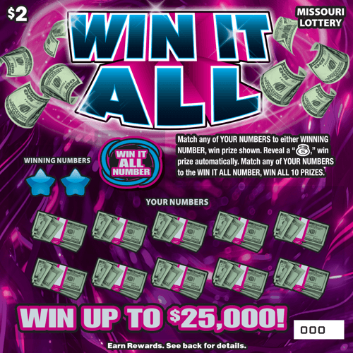WIN IT ALL scratch-off ticket