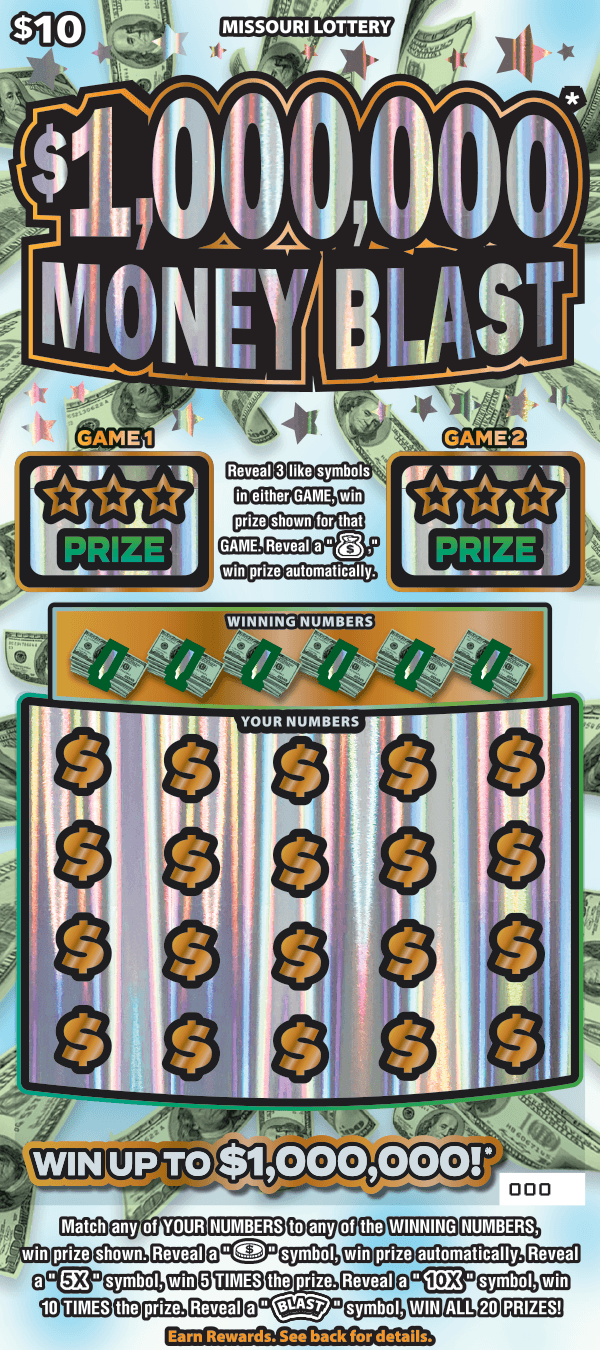 $1,000,000* MONEY BLAST scratch-off ticket