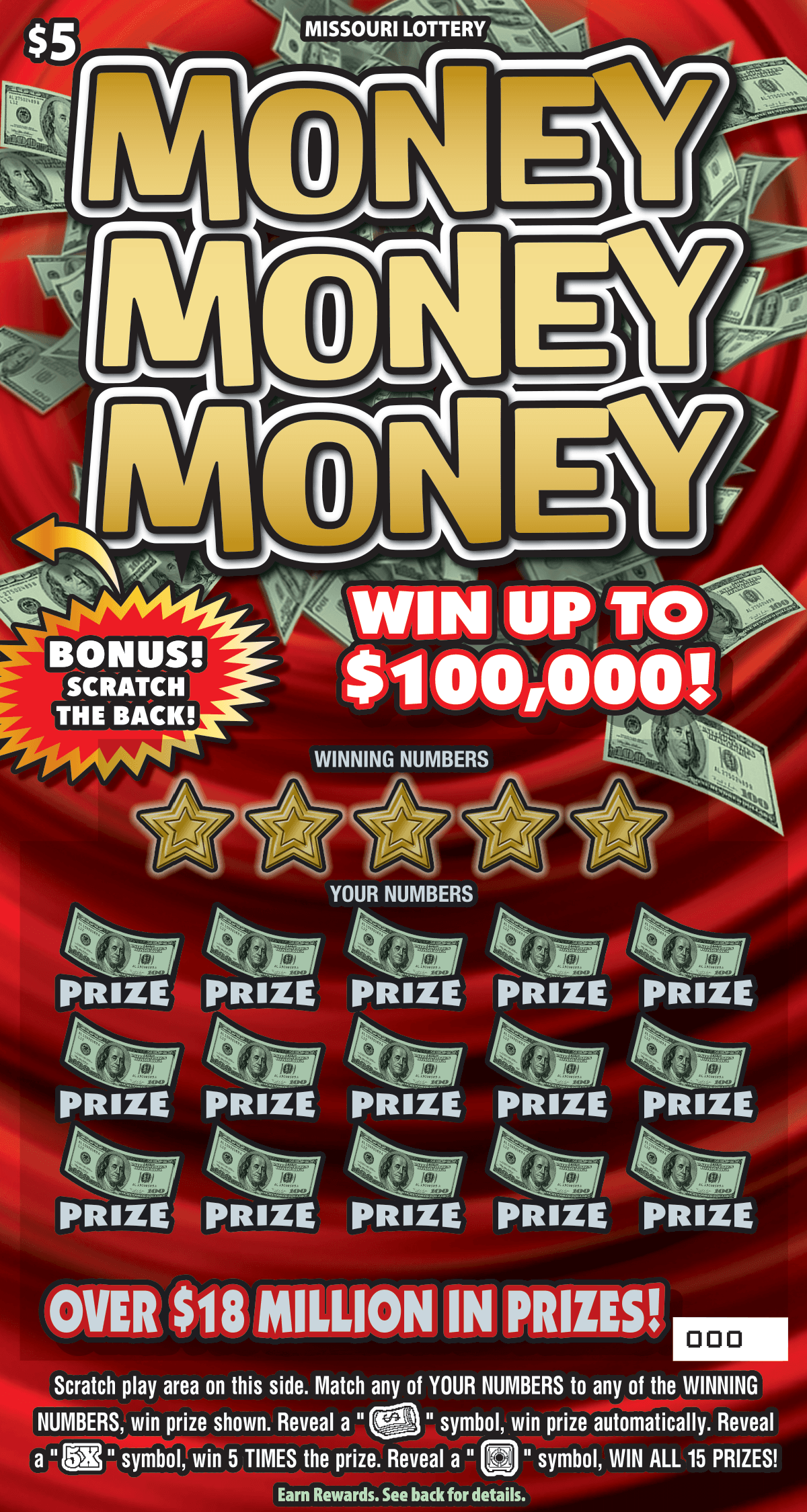 MONEY MONEY MONEY scratch-off ticket