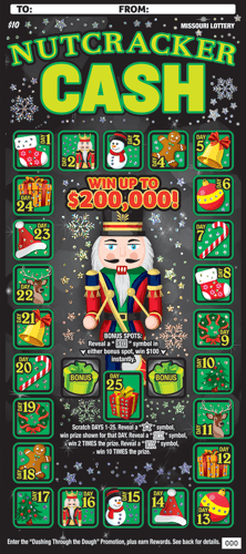 NUTCRACKER CASH scratch-off ticket