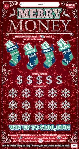 MERRY MONEY scratch-off ticket