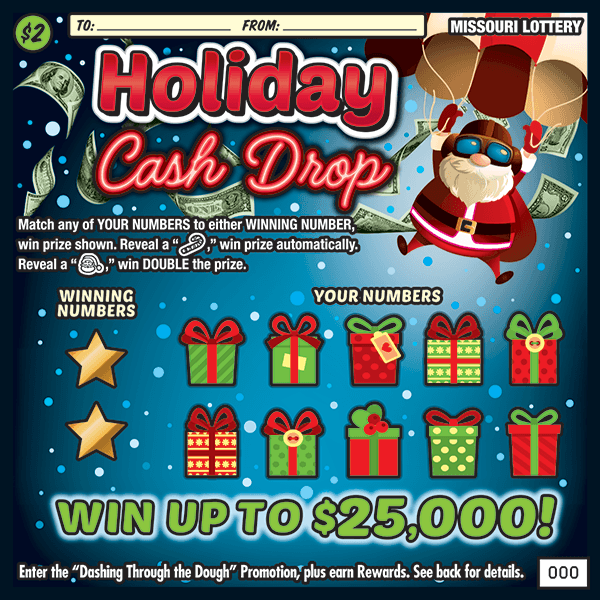 HOLIDAY CASH DROP scratch-off ticket