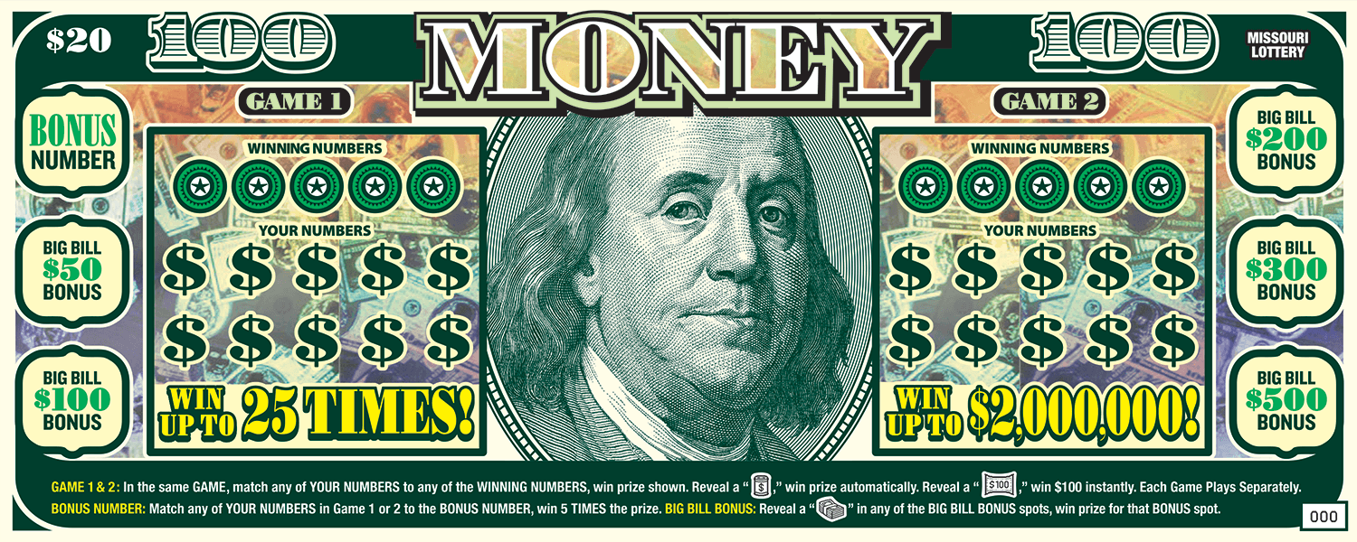 MONEY scratch-off ticket