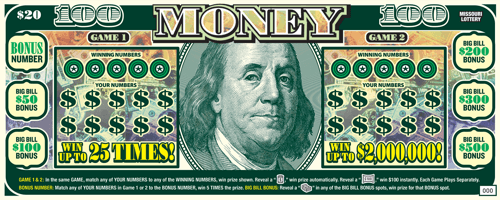 MONEY scratch-off ticket