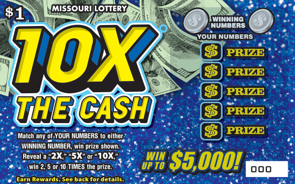 10X THE CASH scratch-off ticket