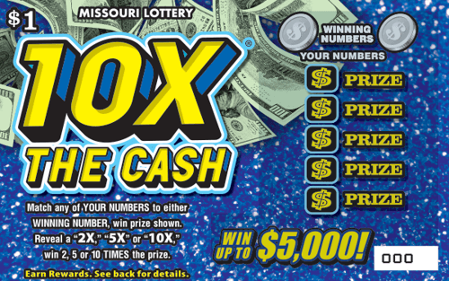 10X THE CASH scratch-off ticket
