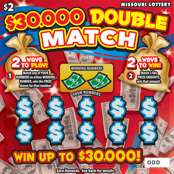 $30,000 DOUBLE MATCH scratch-off ticket