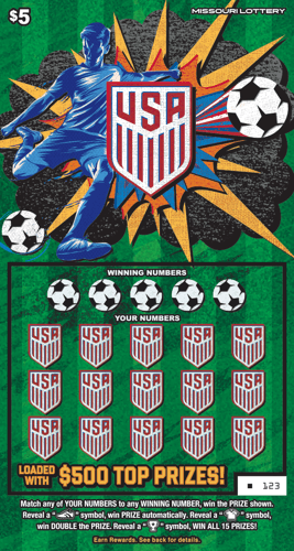 U.S. SOCCER scratch-off ticket