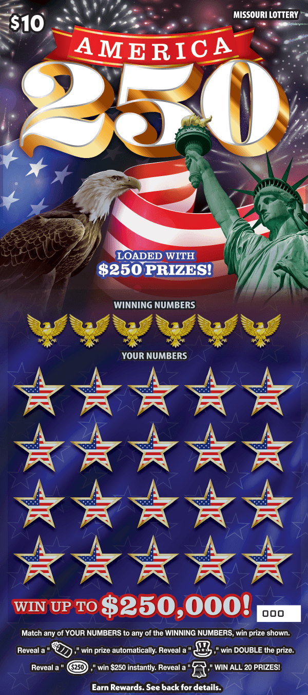 AMERICA 250 scratch-off ticket