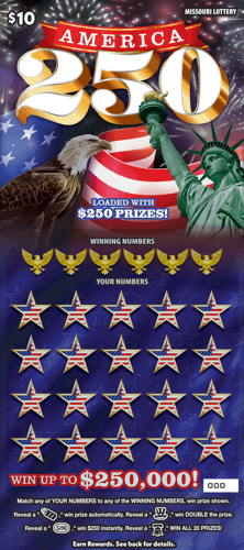 AMERICA 250 scratch-off ticket