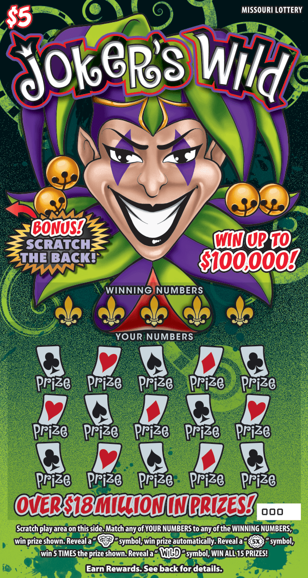 JOKERS WILD scratch-off ticket