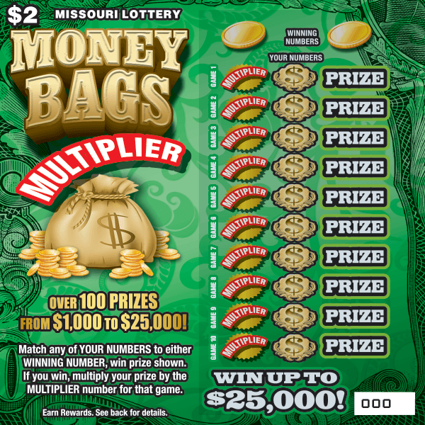 MONEY BAGS MULTIPLIER scratch-off ticket