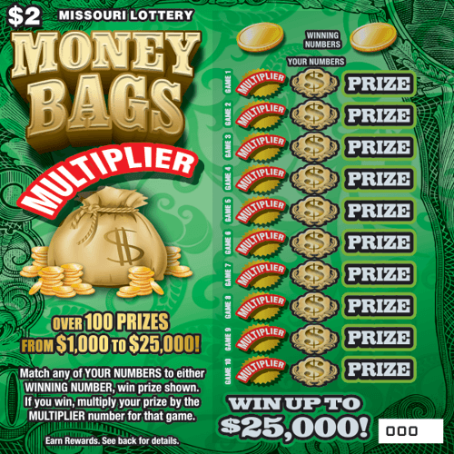 MONEY BAGS MULTIPLIER scratch-off ticket