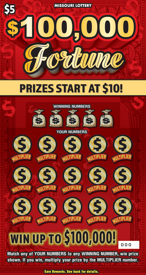 $100,000 FORTUNE scratch-off ticket