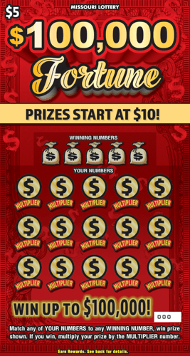 $100,000 FORTUNE scratch-off ticket