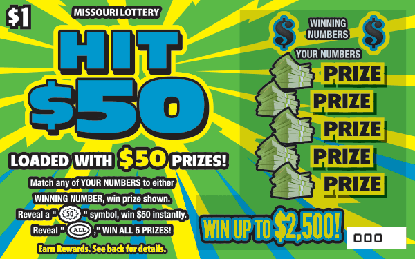 HIT $50 scratch-off ticket