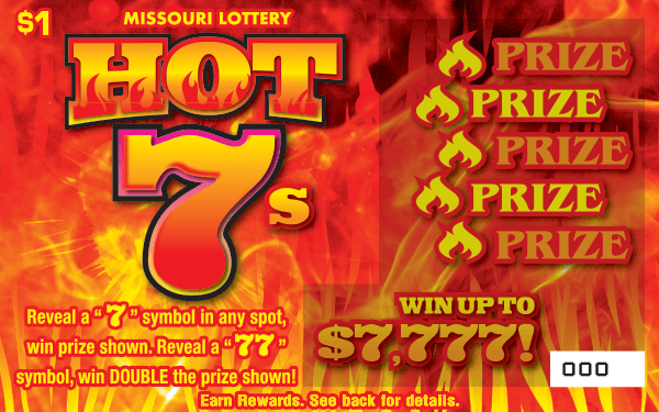HOT 7S scratch-off ticket