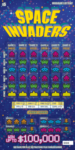 SPACE INVADERS™ scratch-off ticket