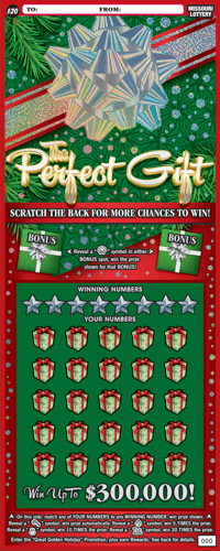 THE PERFECT GIFT scratch-off ticket